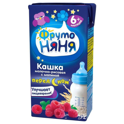 Каша молочная рисовая с малиной ФрутоНяня (с 6 мес) 200 мл